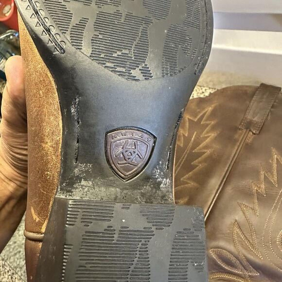 Ariat Heritage R Toe Western Leather Boot Women's Sz 11B Cowgirl Distress Brown - Picture 10 of 14